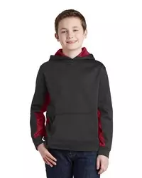 preview image of Sport-Tek   Youth Sport-Wick   CamoHex Fleece Colorblock Hooded Pullover.  YST239
