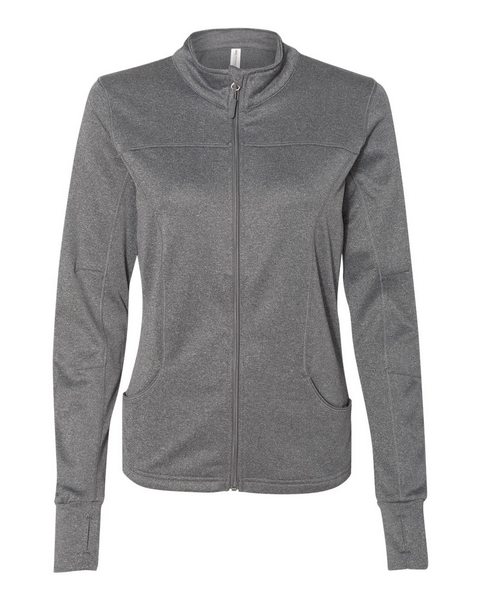 Independent Trading  EXP60PAZ Women's Poly-Tech Full-Zip Track Jacket - Gunmetal Heather